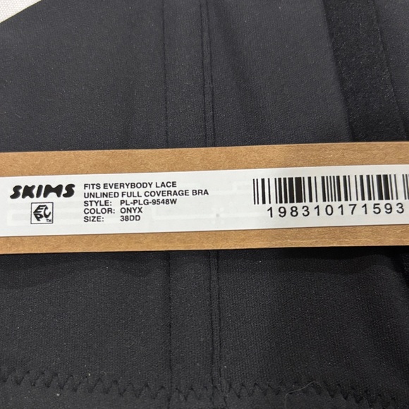 NWT SKIMS Black Lace Accent Bra Size 38DD - Picture 5 of 5